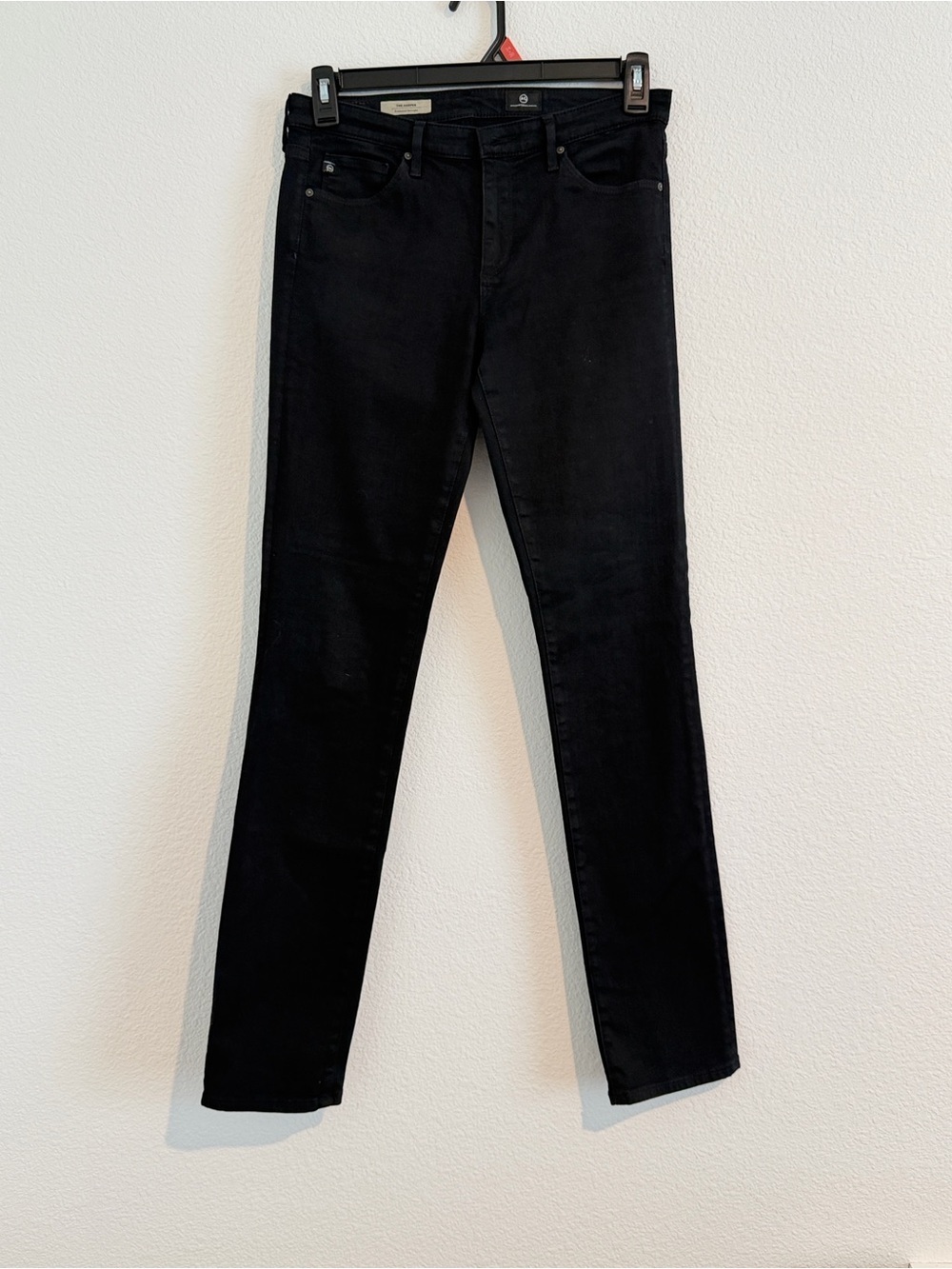AG Adriano Goldschmied Women's The Harper Essential Straight Leg Black Size 28